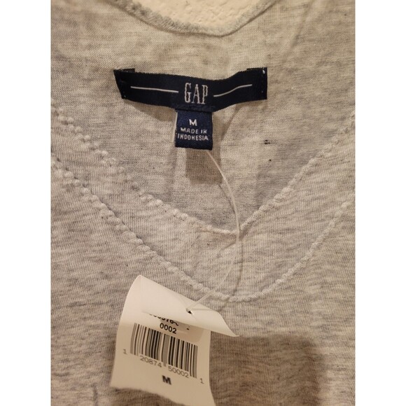 NWT GAP Heather Gray Sleeveless Knee Length Jersey Dress Baby Doll Y2K Medium - Picture 6 of 8